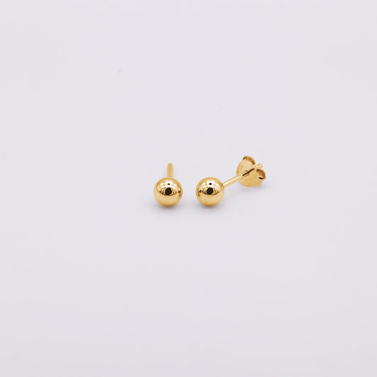 18k gold vermeil studs earrings plain ball